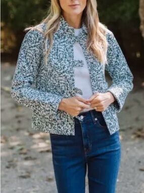 Julia Amory Green Print Quilted Dakota Jacket | S